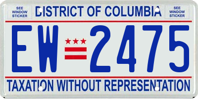 DC license plate EW2475