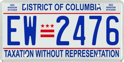 DC license plate EW2476