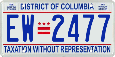 DC license plate EW2477