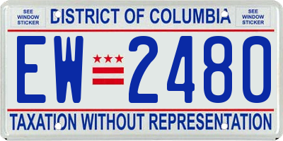 DC license plate EW2480