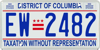 DC license plate EW2482