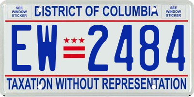 DC license plate EW2484