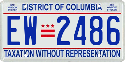 DC license plate EW2486