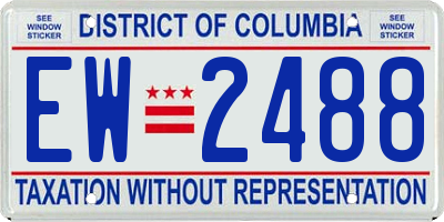 DC license plate EW2488