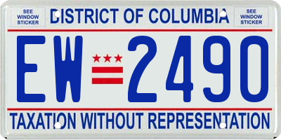 DC license plate EW2490