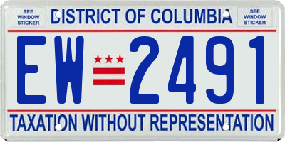 DC license plate EW2491