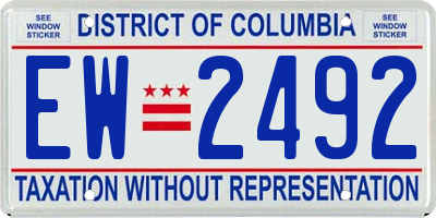 DC license plate EW2492