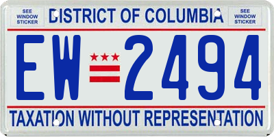 DC license plate EW2494