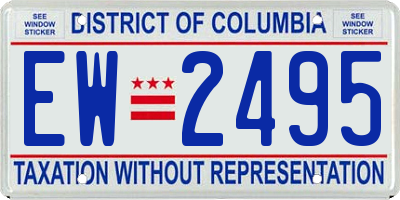 DC license plate EW2495