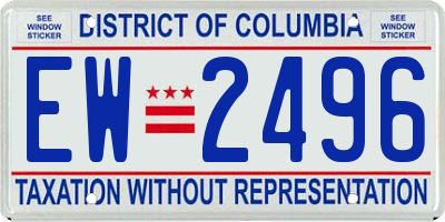 DC license plate EW2496