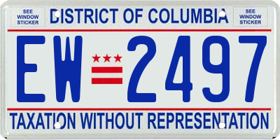 DC license plate EW2497
