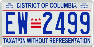 DC license plate EW2499