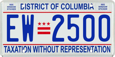 DC license plate EW2500