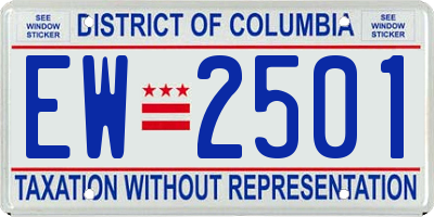 DC license plate EW2501