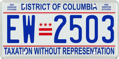 DC license plate EW2503