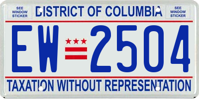 DC license plate EW2504