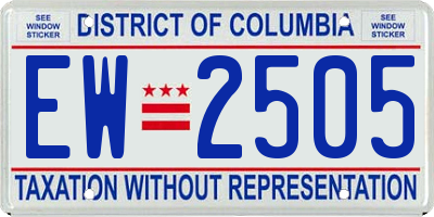 DC license plate EW2505
