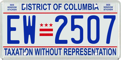 DC license plate EW2507