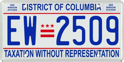 DC license plate EW2509