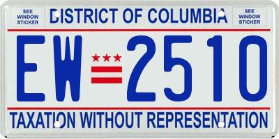 DC license plate EW2510