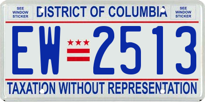 DC license plate EW2513