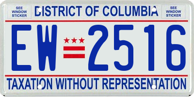 DC license plate EW2516