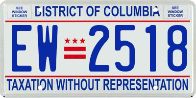 DC license plate EW2518