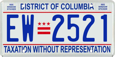 DC license plate EW2521