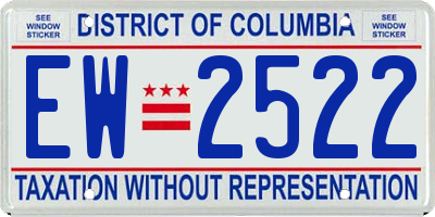 DC license plate EW2522