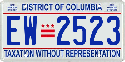 DC license plate EW2523