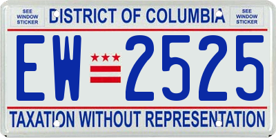 DC license plate EW2525