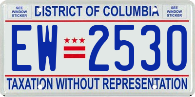 DC license plate EW2530