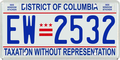 DC license plate EW2532