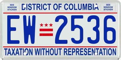 DC license plate EW2536