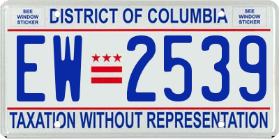 DC license plate EW2539