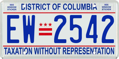 DC license plate EW2542