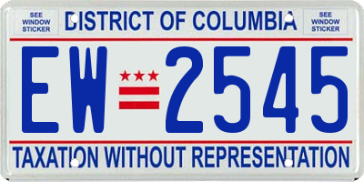 DC license plate EW2545
