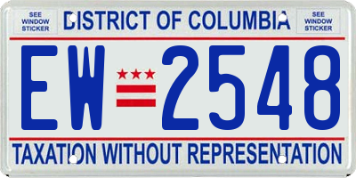DC license plate EW2548