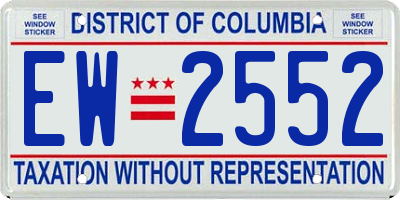 DC license plate EW2552