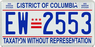 DC license plate EW2553