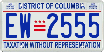 DC license plate EW2555