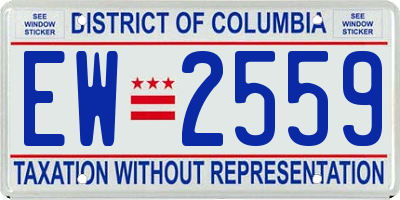 DC license plate EW2559