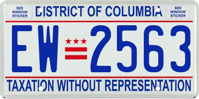 DC license plate EW2563