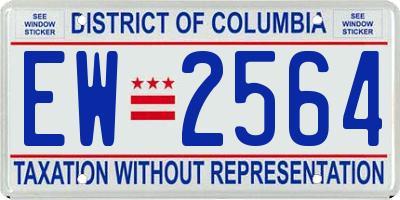 DC license plate EW2564