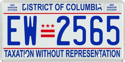 DC license plate EW2565