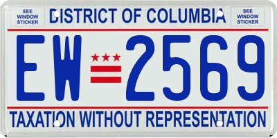 DC license plate EW2569