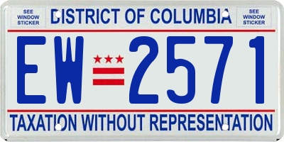 DC license plate EW2571