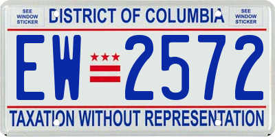 DC license plate EW2572