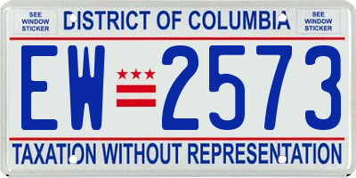 DC license plate EW2573