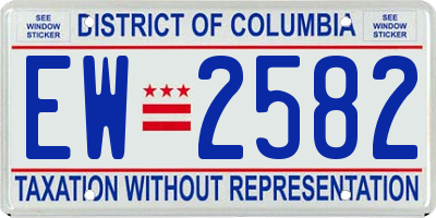 DC license plate EW2582